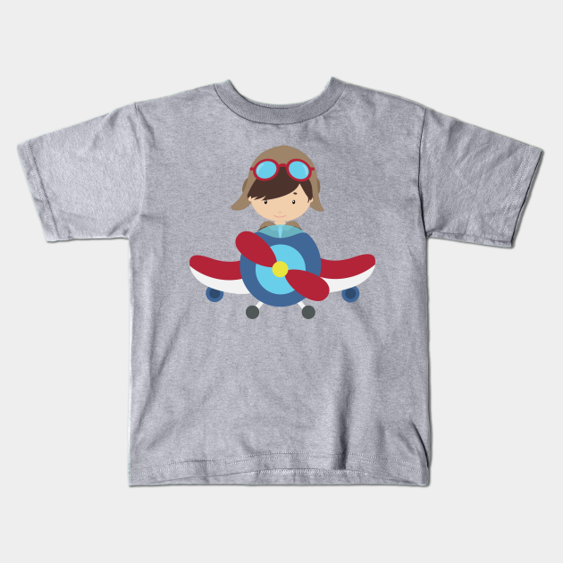Pilot boy airplane plane flying brown hair  pilot boy  kids t Pilot boy airplane plane flying brown hair  pilot boy  kids t